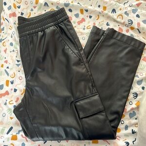 Black Faux Leather Pants